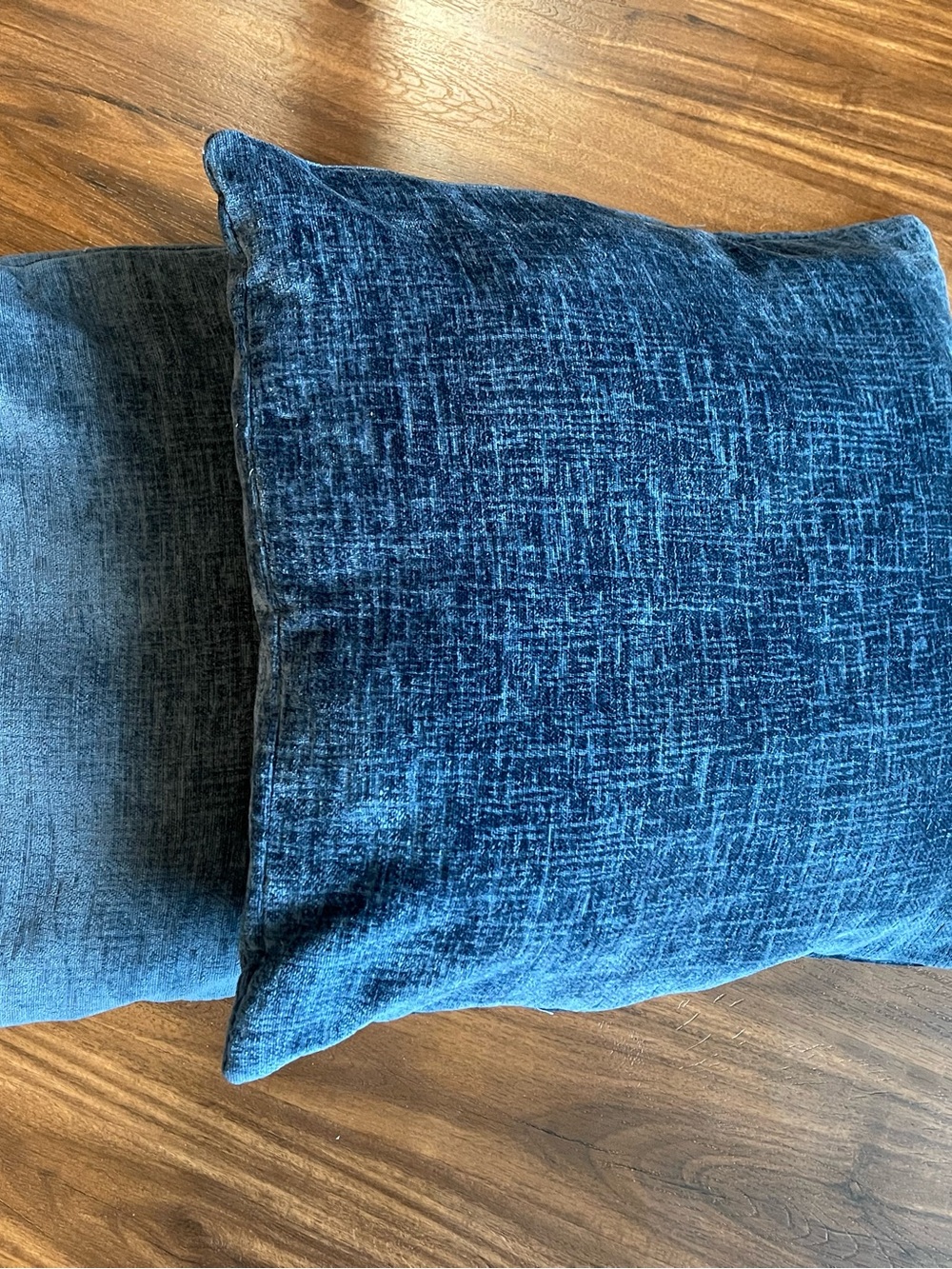 Plush Textured Blue Decorative Thin Throw Pillow - Home Accents